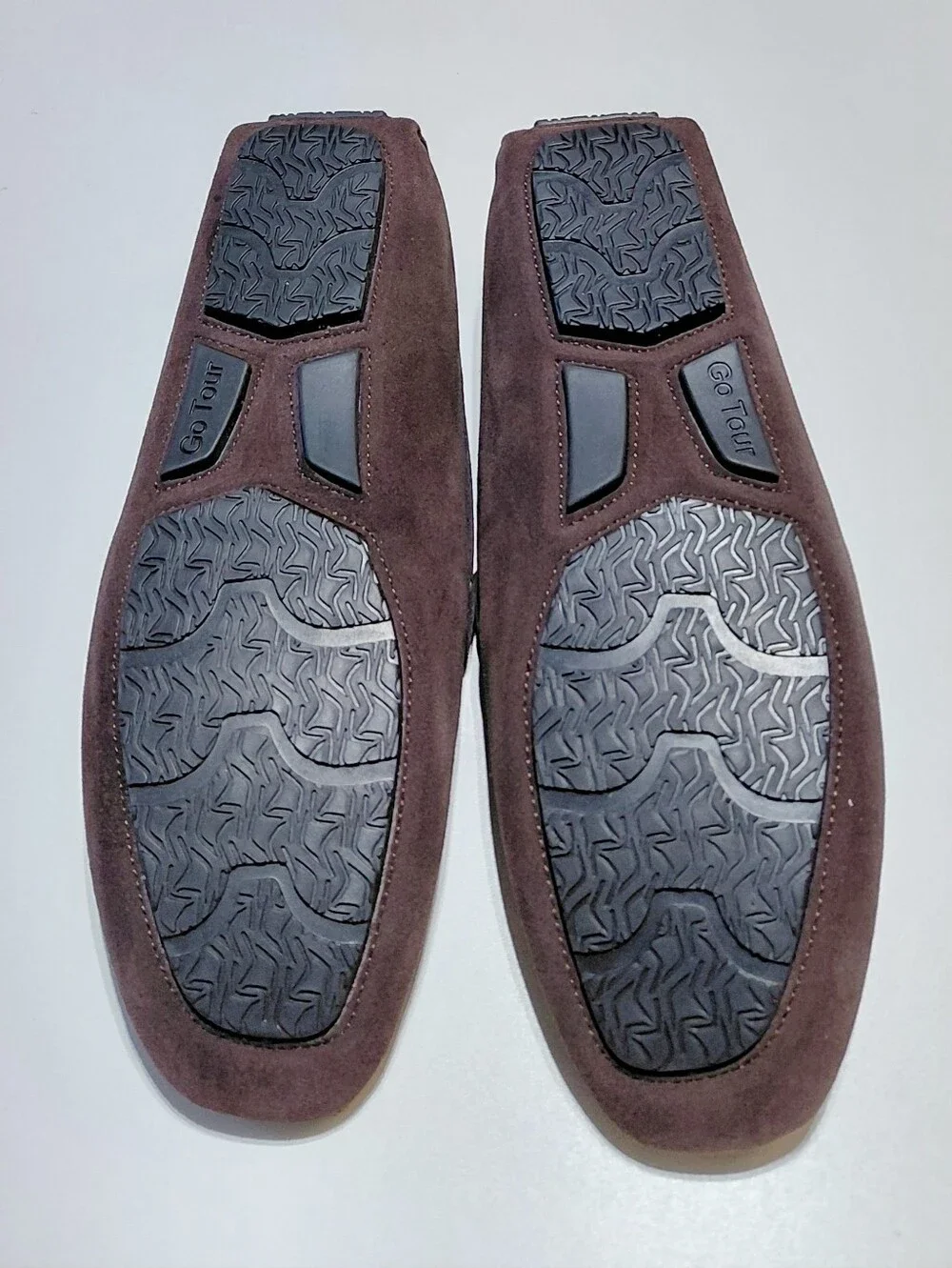 GO TOUR Men's Brown Suede Slip-On Loafers Size 11M